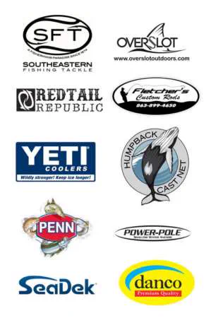 Aquatic Escapes sponsors and preferred brands including Yeti, Penn, Power-Pole and SeaDek