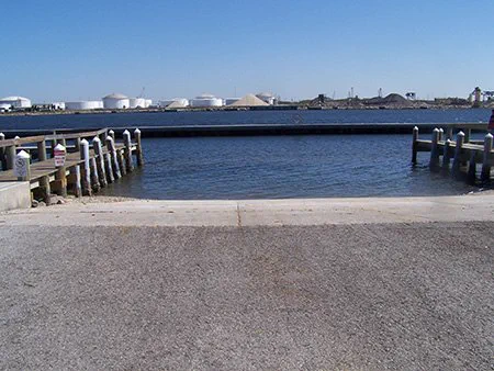 Davis Island boat ramp on Severn Ave in Tampa, facing the open channel toward the Port of Tampa